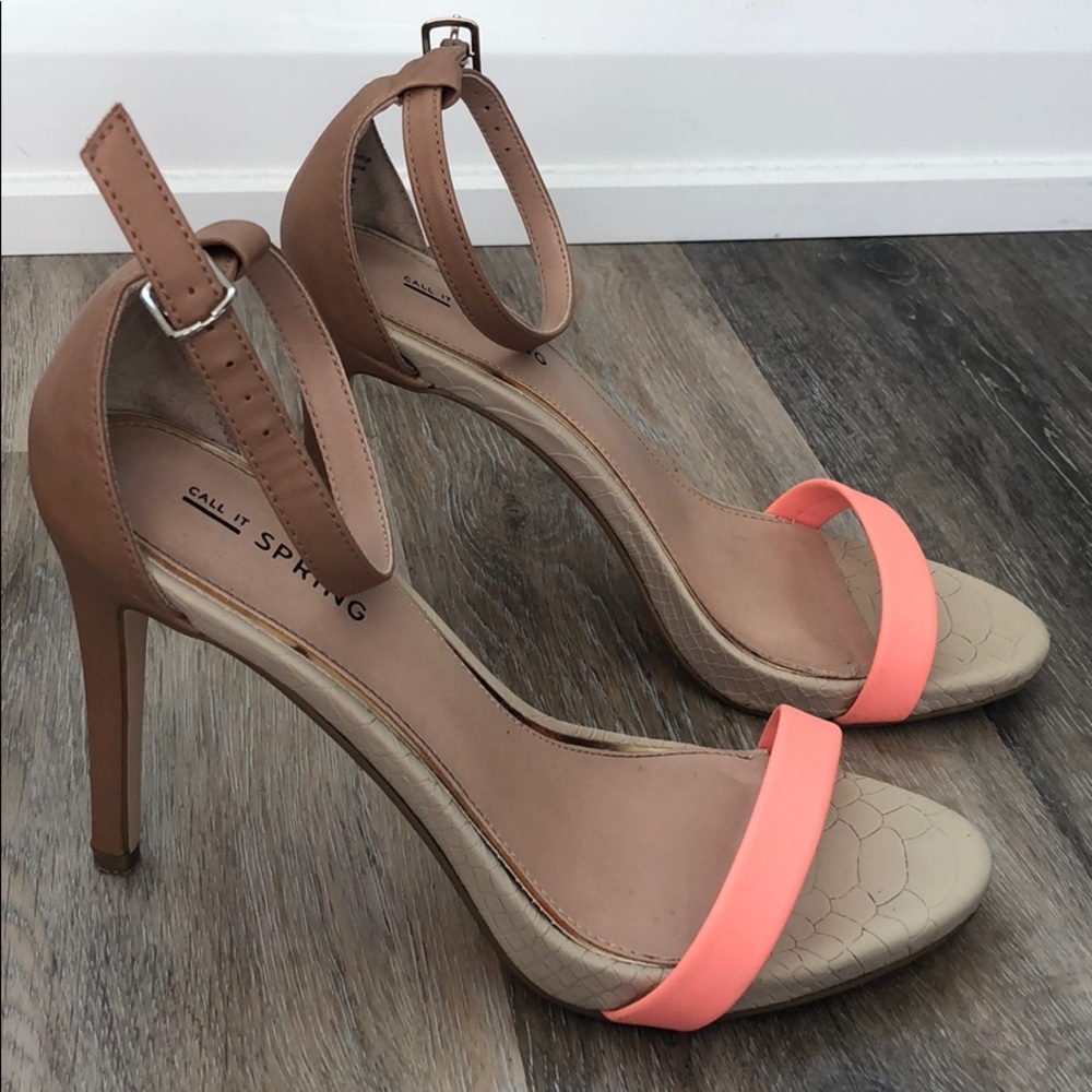 Strapped high heels (nude and pink)